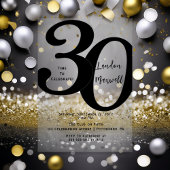 ミニマルタイポグラフィ30 30th誕生日パーティー アクリル招待状