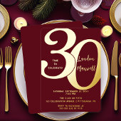 ミニマルタイポグラフィ30 30th誕生日パーティー 箔招待状