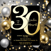 ミニマルタイポグラフィ30 30th誕生日パーティー 箔招待状