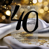 ミニマルタイポグラフィ40 40th誕生日パーティー アクリル招待状