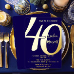 ミニマルタイポグラフィ40 40th誕生日パーティー 箔招待状<br><div class="desc">シンプル、ミニマお洒落リストなどエレガント、この「40」タイポグラフィ40th誕生日招待状は必ず最も目の肥えた受信者を満足させる。その年のパーティーに対して「レッツェ！」と言う方が祝無い。</div>