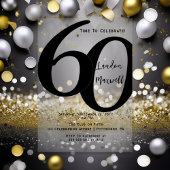 ミニマルタイポグラフィ60 60th誕生日パーティー アクリル招待状