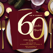 ミニマルタイポグラフィ60 60th誕生日パーティー 箔招待状