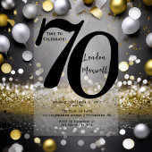 ミニマルタイポグラフィ70 70thバースデーパーティー アクリル招待状