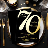 ミニマルタイポグラフィ70 70thバースデーパーティー 箔招待状