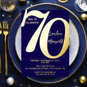 ミニマルタイポグラフィ70 70thバースデーパーティー 箔招待状