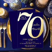 ミニマルタイポグラフィ70 70thバースデーパーティー 箔招待状