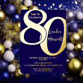 ミニマルタイポグラフィ80 80thバースデーパーティー 箔招待状