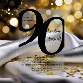 ミニマルタイポグラフィ90 90thバースデーパーティー アクリル招待状