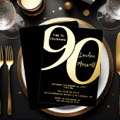 ミニマルタイポグラフィ90 90thバースデーパーティー 箔招待状