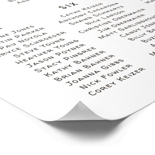 ミニマルタイポグラフィ |の結婚テーブル席ポスター ポスター (角)