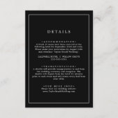 ミニマルタイポグラフィ |ダークブラック結婚の詳細 エンクロージャーカード (正面)