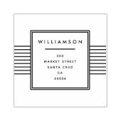 ミニマルタイポグラフィ |ファミリ名差出人住所 ラバースタンプ (インプリント)