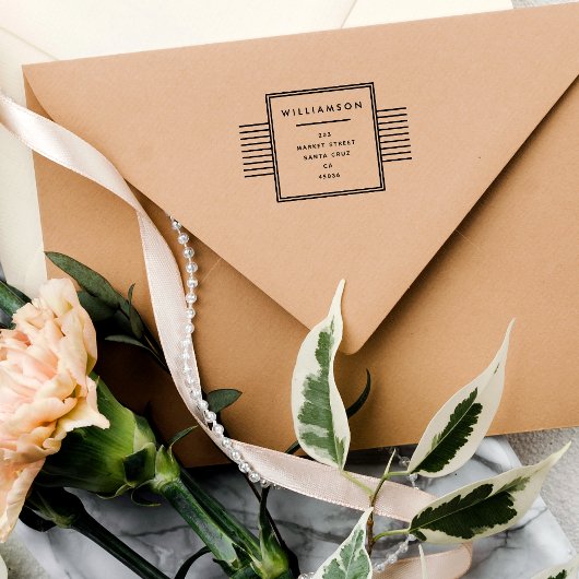 ミニマルタイポグラフィ |ファミリ名差出人住所 ラバースタンプ