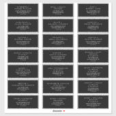 ミニマルタイポグラフィ |ブラックゲスト住所 シール (シート)