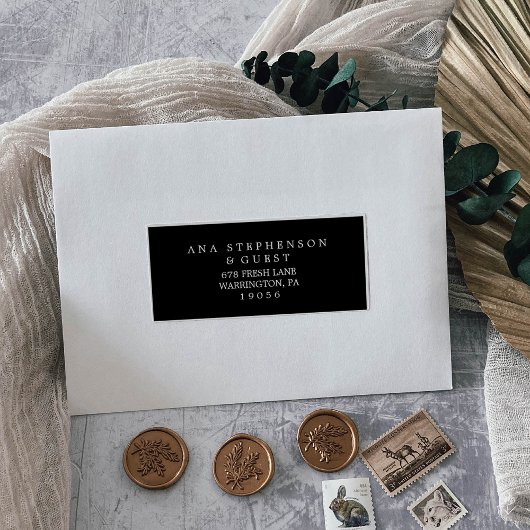 ミニマルタイポグラフィ |ブラックゲスト住所 シール