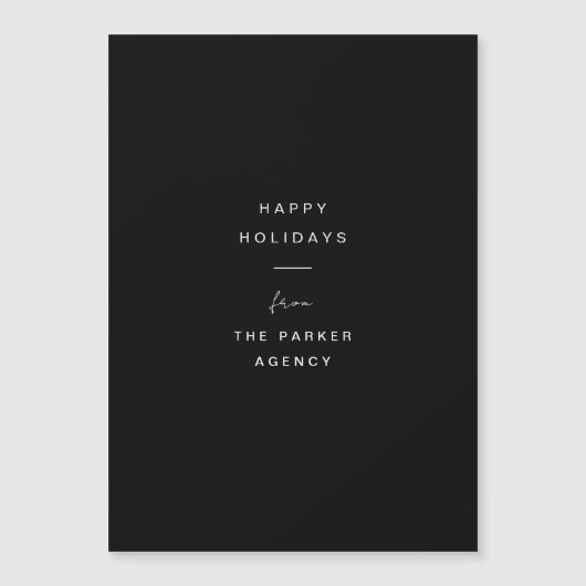 ミニマルタイポグラフィ |ブラックホリデー企業のカード (正面)