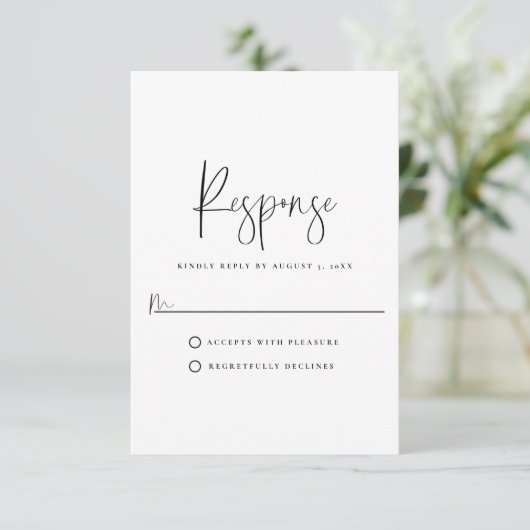 ミニマルタイポグラフィ 出欠カード (スタンド正面)