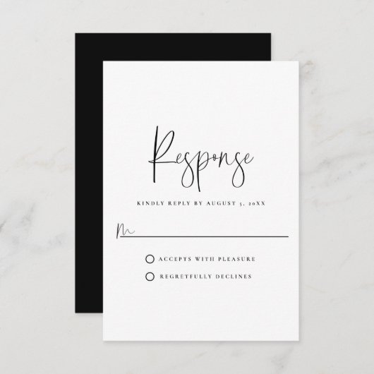 ミニマルタイポグラフィ 出欠カード (正面/裏面)