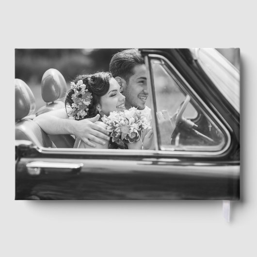 ミニマルタイポグラフィ | 70年代レトロ結婚のゲストブック ゲストブック (裏面)