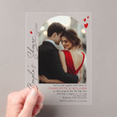 ミニマルタイポグラフィArchフォトカップルシャワー アクリル招待状 (インサイチュ (ポータブル))