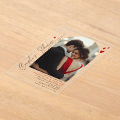 ミニマルタイポグラフィArchフォトカップルシャワー アクリル招待状 (レイダウン)