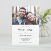 ミニマルタイポグラフィLGBT結婚写真 招待状 (スタンド正面)