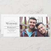ミニマルタイポグラフィLGBTQフォト結婚ズ 招待状 (正面/裏面)
