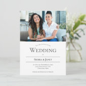ミニマルタイポグラフィLGBTQフォト結婚ズ 招待状 (スタンド正面)