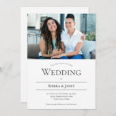 ミニマルタイポグラフィLGBTQフォト結婚ズ 招待状 (正面/裏面)
