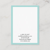 ミニマルターコイズロゴのイヤリングディスプレイ 名刺 (裏面)