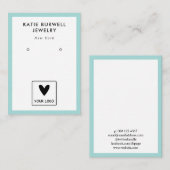 ミニマルターコイズロゴのイヤリングディスプレイ 名刺 (正面/裏面)