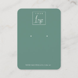 ミニマルダスキーブルーグリーンイヤリングディスプレイ 名刺