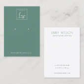ミニマルダスキーブルーグリーンイヤリングディスプレイ 名刺 (正面/裏面)