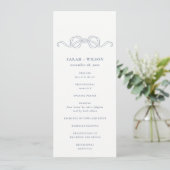 ミニマルダスキーブルーコケットボウ結婚式プログラム 招待状 (スタンド正面)