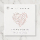 ミニマルダスキー赤面フローラハートブライダルシャワー フェイバータグ (正面)