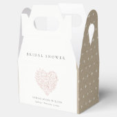 ミニマルダスキー赤面フローラハートブライダルシャワー フェイバーボックス (オープン)