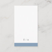 ミニマルダスティブルーモダンQRコー結婚ド エンクロージャーカード (裏面)