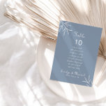 ミニマルダスティブルー結婚のテーブル10座席表 招待状<br><div class="desc">このミニマル埃っぽいブルー結婚のテーブル10席のチャートカードは素朴なものに最適結婚である。このデザインは水色の野生のハーブを埃の多い青い背景に特色にしている。カードプリントは逆（両面）に戻る。</div>