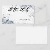 ミニマルダスティブルー結婚の詳細カード エンクロージャーカード (正面/裏面)