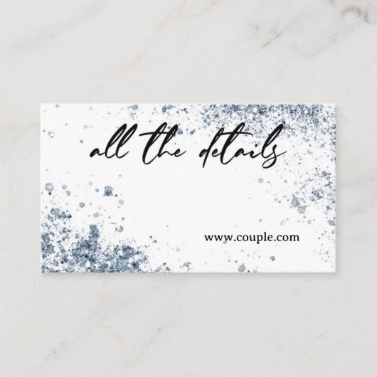 ミニマルダスティブルー結婚の詳細カード エンクロージャーカード (正面)