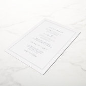 ミニマルダスティブルー結婚ズ銀箔招待状 箔招待状 (回転した状態)