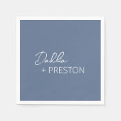 ミニマルダスティモダンブ結婚ルー スタンダードカクテルナプキン (正面)