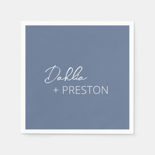 ミニマルダスティモダンブ結婚ルー スタンダードカクテルナプキン (正面)