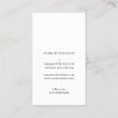 ミニマルダークエレガントパープルフェイク金ゴールド美容師 名刺 (裏面)