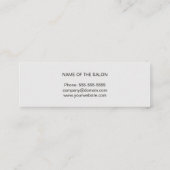 ミニマルダークフェイクシルバーシザー美容師 スキニー名刺 (裏面)