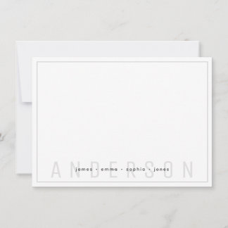 ミニマルダーク縁どグレイ姓 ノートカード