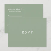ミニマルチックな上品なサージ | 結婚式 返信 食事選択 インビテーションポストカード (正面/裏面)