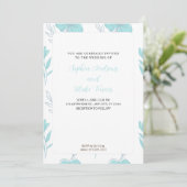 ミニマルティール(緑がかった色)とパステルグリーン結婚フローラ 招待状 (スタンド正面)