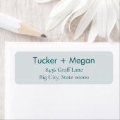 ミニマルティール(緑がかった色)オンブルーネーム&差出人住所 ラベル (インサイチュ)